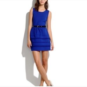 NWOT Madewell noble blue silhouette raw hem dress